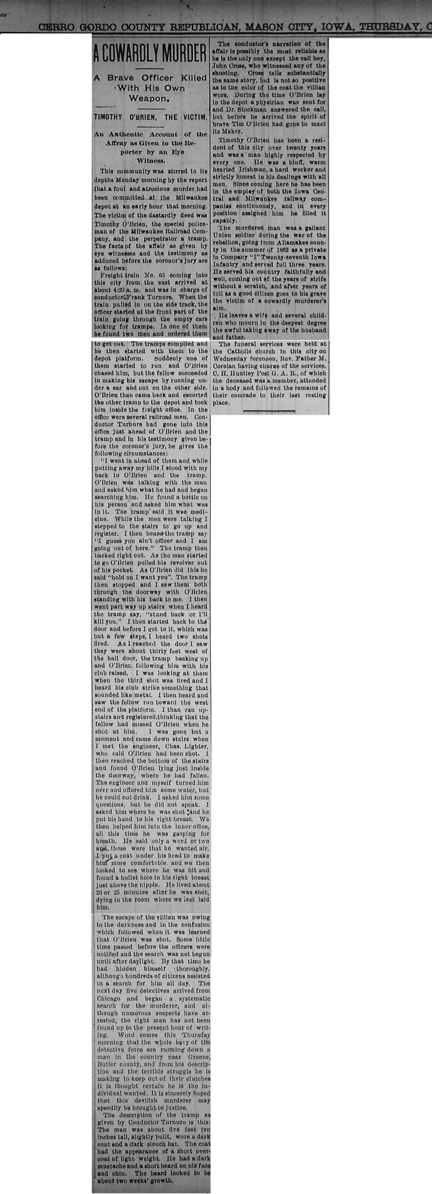 Cerro Gordo County Republican Article Timothy O'brien